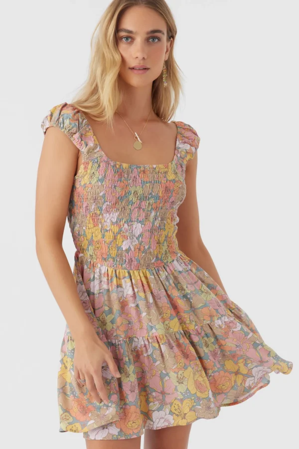 O’Neill ADELLE JANIS FLORAL SMOCKED DRESS^Women Dresses