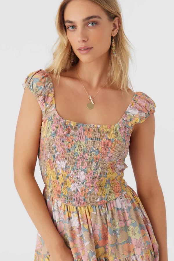 O’Neill ADELLE JANIS FLORAL SMOCKED DRESS^Women Dresses