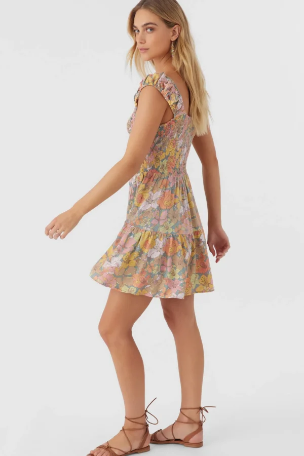 O’Neill ADELLE JANIS FLORAL SMOCKED DRESS^Women Dresses