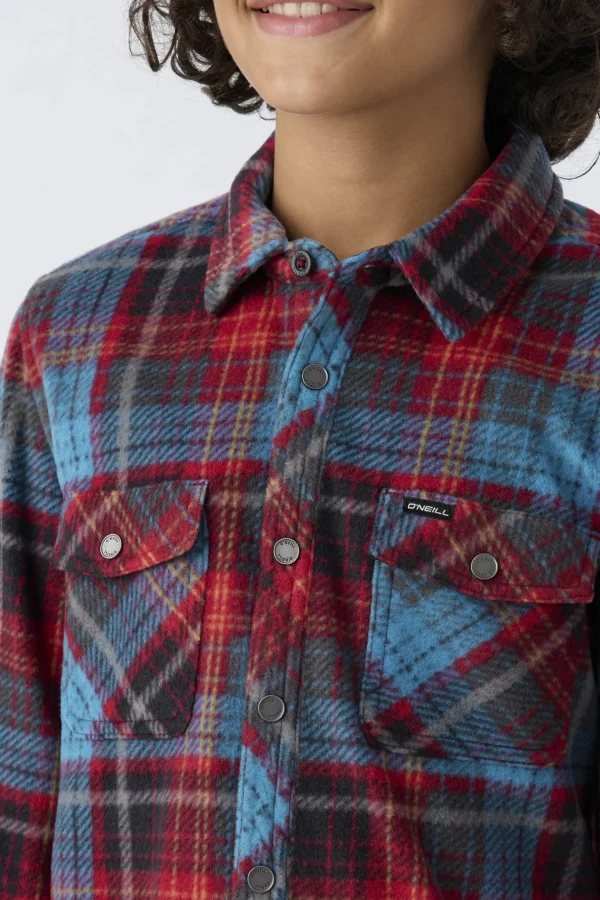 O’Neill BOY'S GLACIER PLAID SUPERFLEECE SHIRT^Kids/BOY Tops