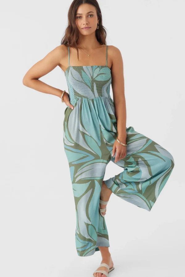 O’Neill CADE LORETA PRINT SMOCKED JUMPSUIT^Women Jumpsuits & Rompers