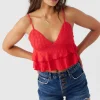 O’Neill CHLOEY TEXTURED KNIT TIERED TANK TOP^Women Tops