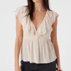 O’Neill DEJI SOLID FLUTTER SLEEVE TOP^Women Tops