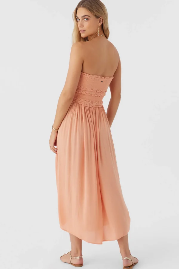 O’Neill DEVYN SMOCKED STRAPLESS MIDI DRESS^Women Dresses