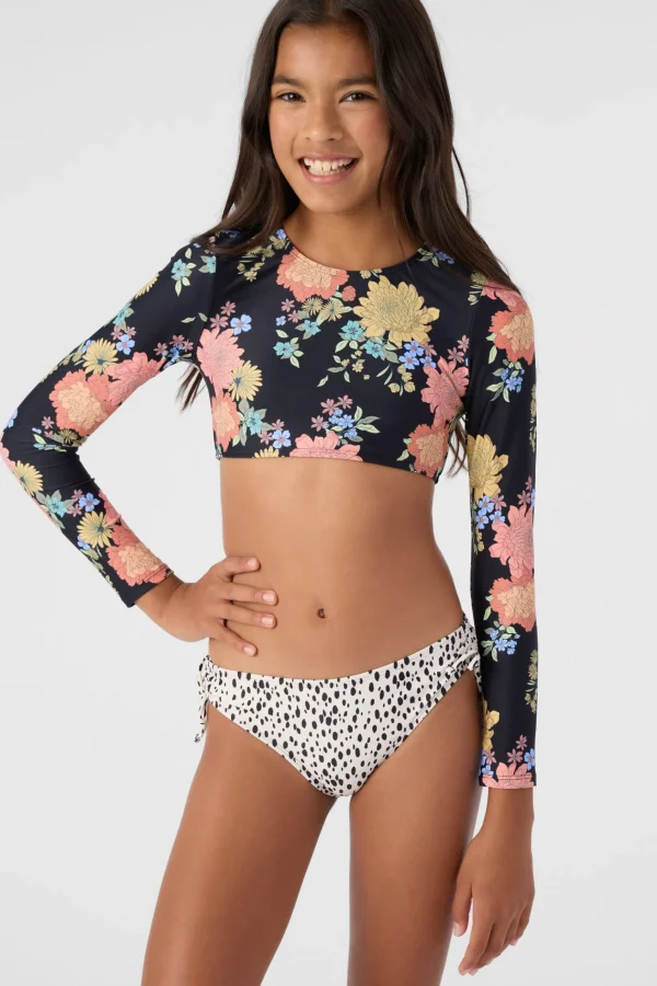 O’Neill GIRL'S KALI FLORAL LONG SLEEVE CROP TOP SWIM SET^Women/Kids Swim Sets | Swim Sets