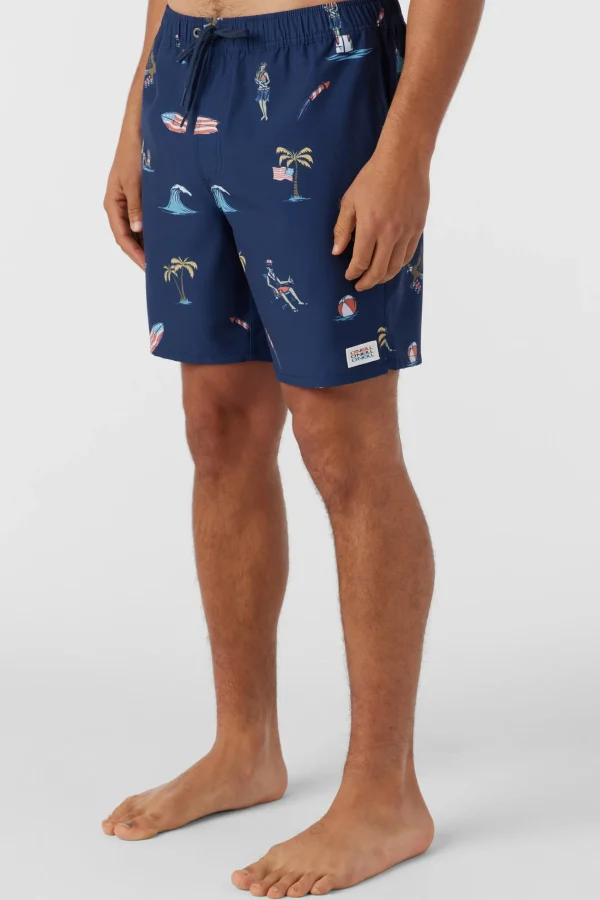 O’Neill HERMOSA ELASTIC WAIST 17" SWIM TRUNKS^ Side Pockets