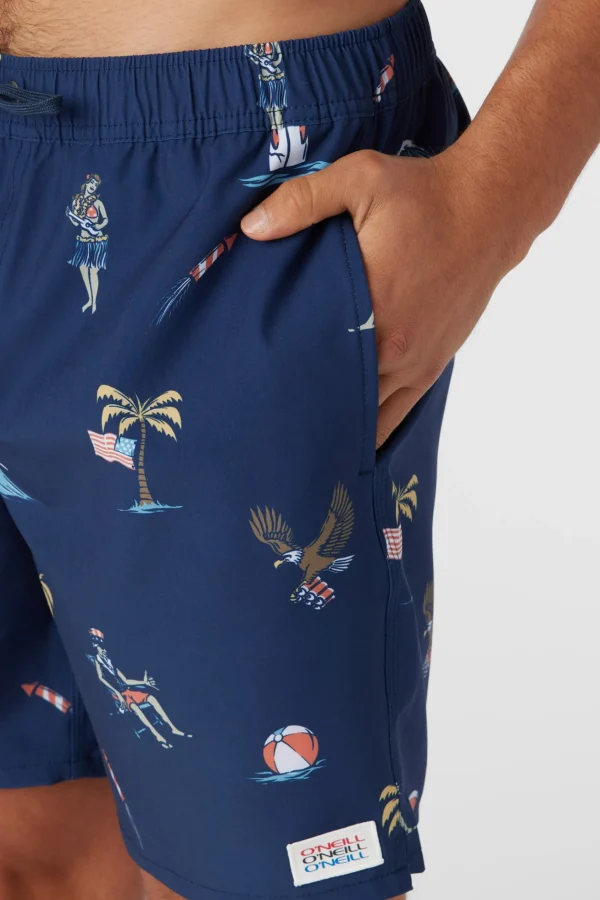 O’Neill HERMOSA ELASTIC WAIST 17" SWIM TRUNKS^ Side Pockets