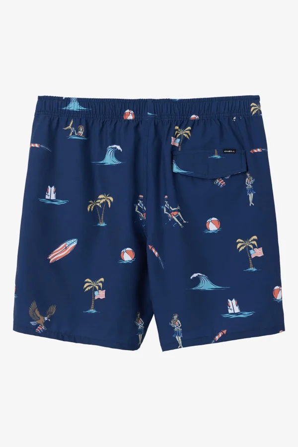 O’Neill HERMOSA ELASTIC WAIST 17" SWIM TRUNKS^ Side Pockets