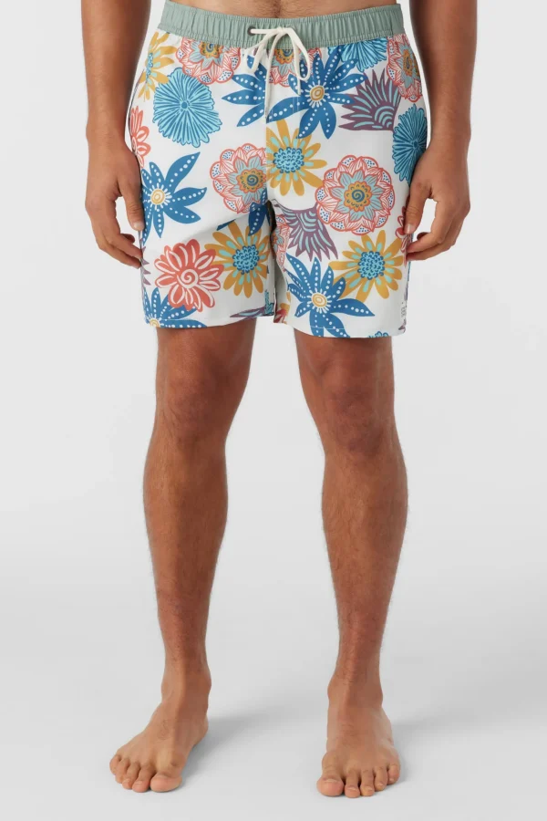 O’Neill HERMOSA ELASTIC WAIST LINED 17" SWIM TRUNKS^ Side Pockets