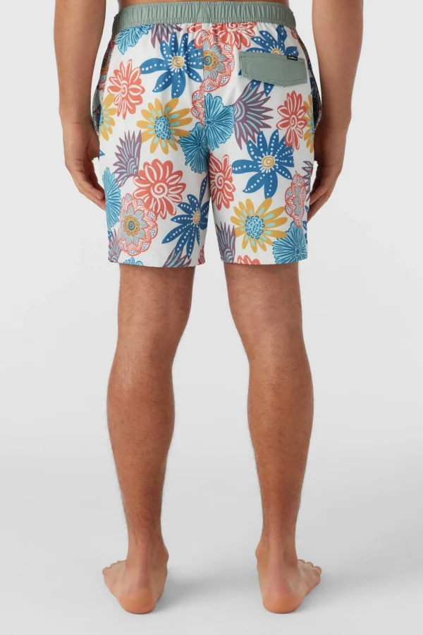 O’Neill HERMOSA ELASTIC WAIST LINED 17" SWIM TRUNKS^ Side Pockets