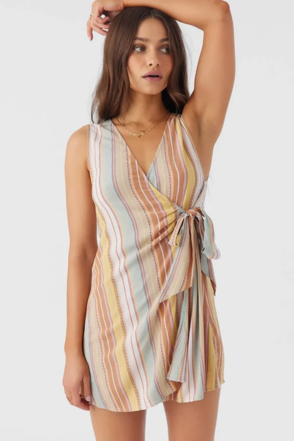 O’Neill MAIZIE STRIPE WRAP MINI DRESS^Women Dresses