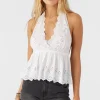 O’Neill SIENA EMBROIDERED HALTER TOP^Women Tops