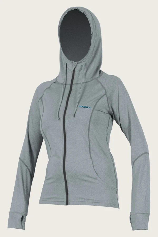 O’Neill WOMEN'S HYBRID L/S FULL ZIP SUN HOODIE^Women Uv Protection Rash Guards